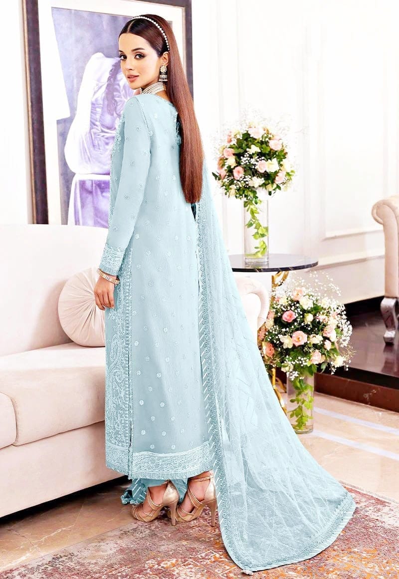 Asim Jofa JhilMil Chiffon Collection β Article AJJMLC_D20-23 | Fully Embroidered Luxury - Image 4