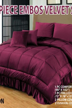 6 PC Bridal Shine Velvet Razai Set – Premium Imported Shine Velvet with Cotton Back