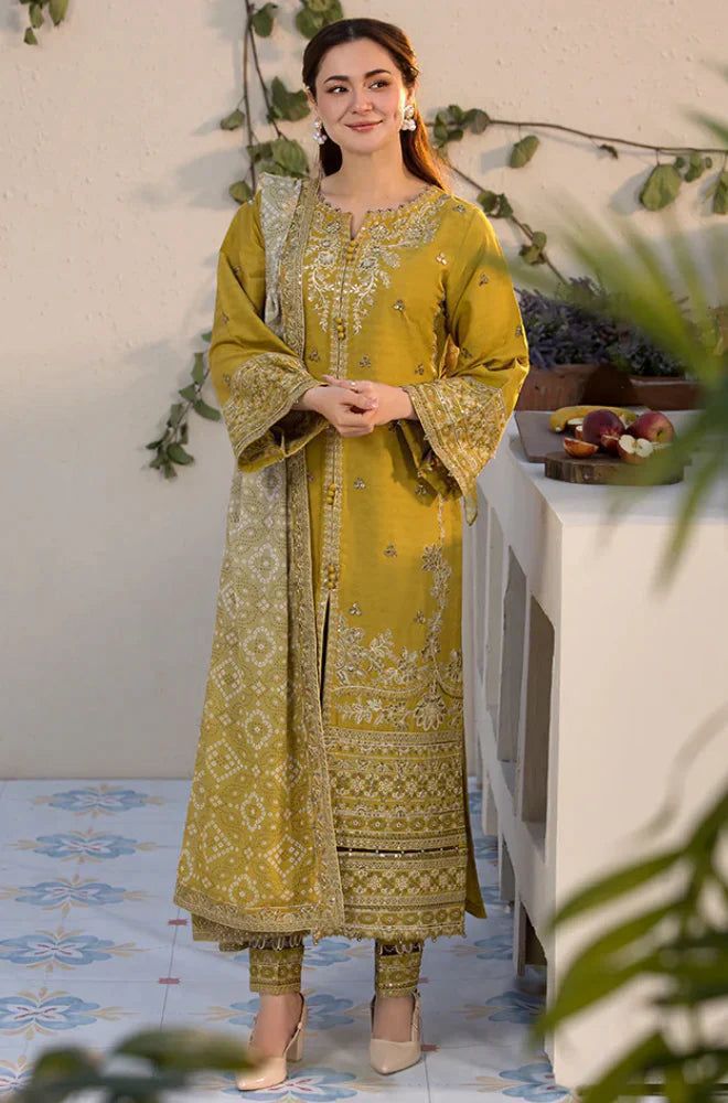 Qalamkar Most Demanding Edition β 3PC Unstitched Dhank Suit with Heavy Embroidery - Image 4