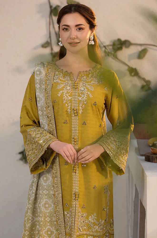 Qalamkar Most Demanding Edition β 3PC Unstitched Dhank Suit with Heavy Embroidery