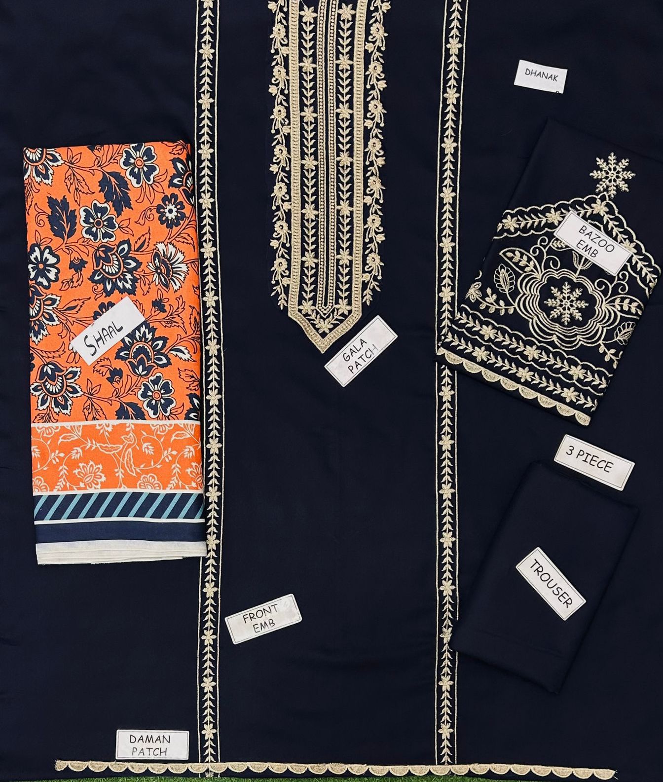 KOKUM MOST DEMANDING EDITION | Premium Dhank Embroidered 3PC Unstitched Suit β Winter Luxury 2025 - Image 3