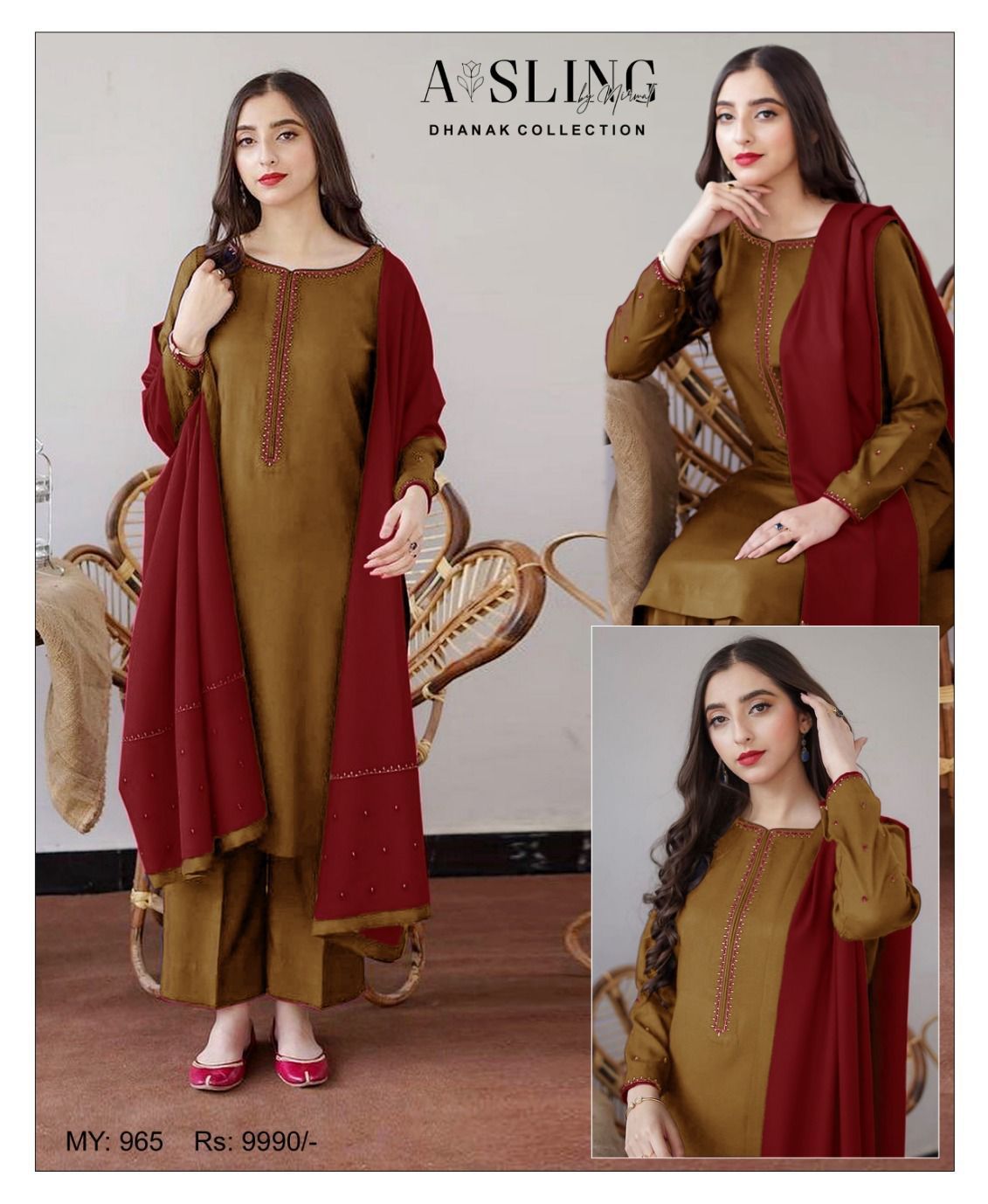 Asling Most Demanding Edition β Premium 3PC Unstitched Dhank Suit β¨ - Image 4