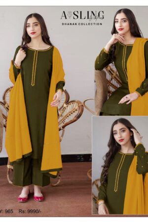 Asling Most Demanding Edition – Premium 3PC Unstitched Dhank Suit ✨