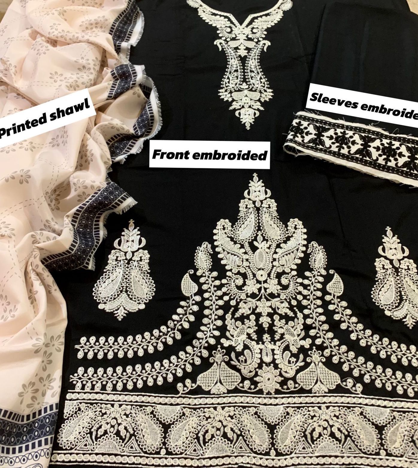 Most Demanding 3PC Unstitched Dhank Suit | Heavy Embroidered Luxury Edition - Image 5