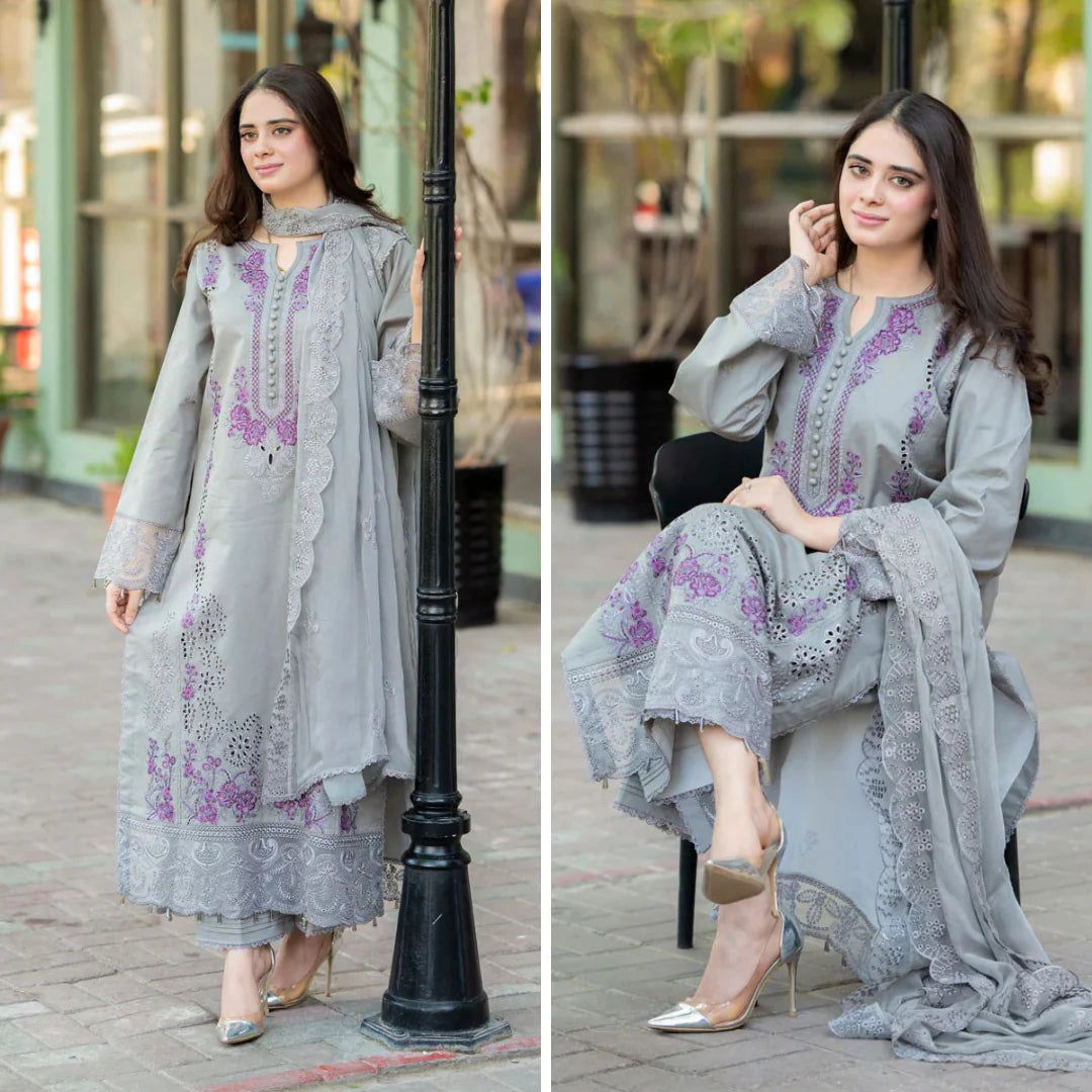Most Demanding Edition β Premium Dhank 3PC Unstitched Embroidered Suit | Heavy Chiken Kari Work - Image 2