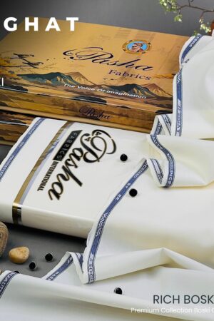 SOGHAAT Original Microfiber Boski Fabric by Pasha – Premium Wash & Wear Summer Suit with Luxury Box Packing