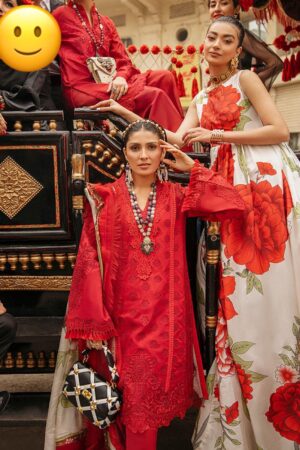 Premium Chikankari Embroidered Lawn & Silk Suit