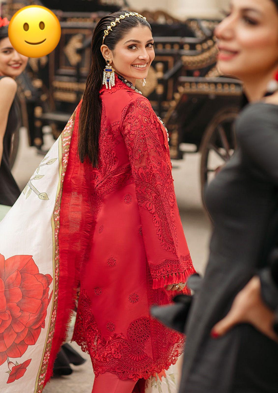 Premium Chikankari Embroidered Lawn & Silk Suit - Image 6