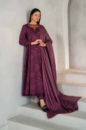 Brand IZNIK – Unstitched Replica Digital Lawn Embroidered Suit with Silk Dupatta