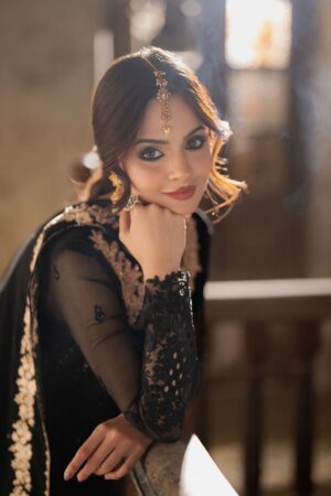 Azure Chiffon Embroidered Unstitched Luxury Collection ✨