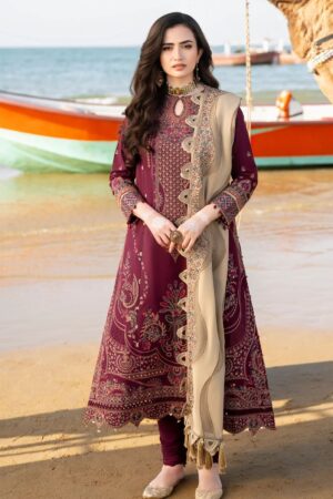 JAZMIN Unstitched MI-4450 Lawn Cotton Suit with Organza Dupatta