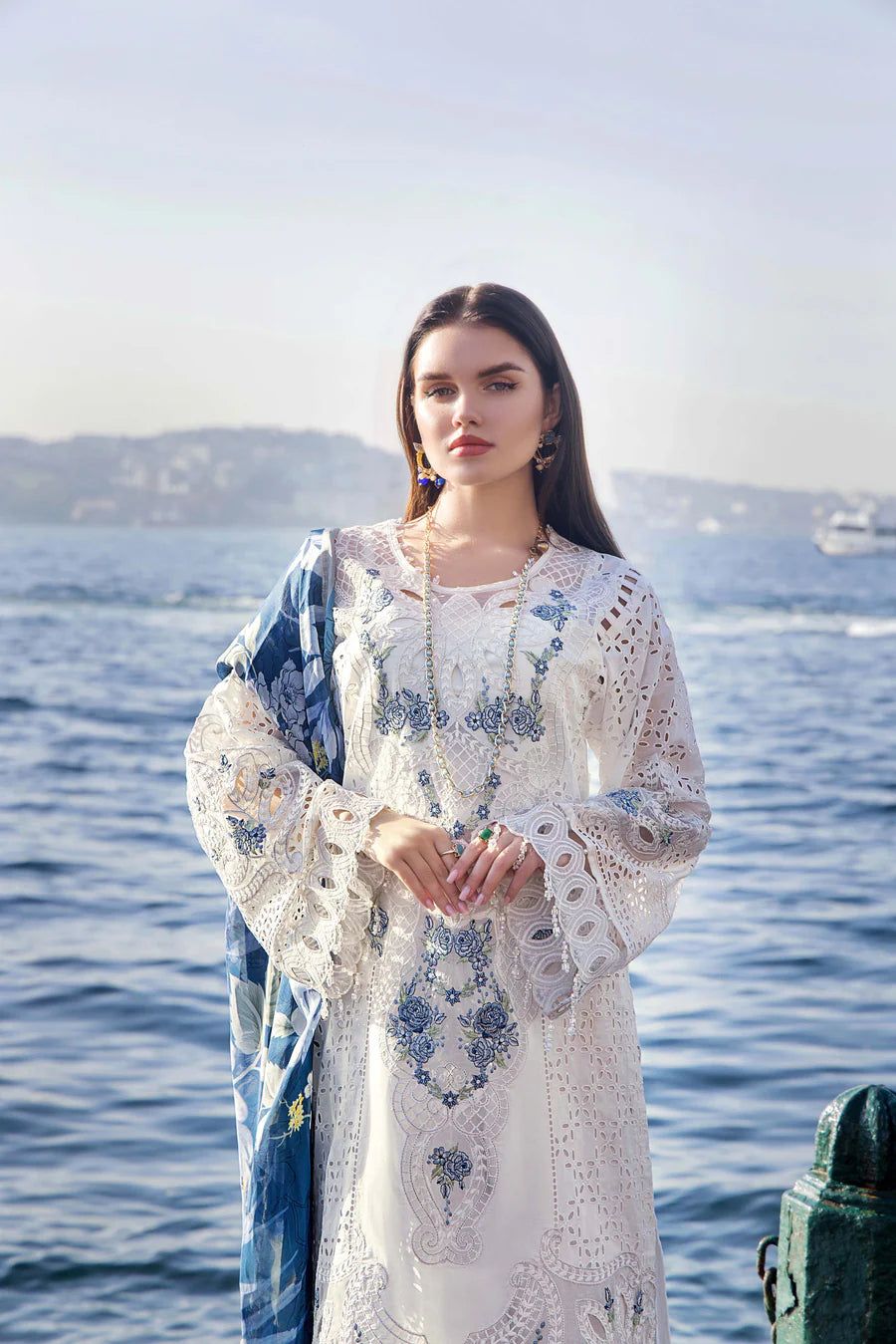 Premium Chikankari Embroidered Lawn Suit by Moosa Fabrics