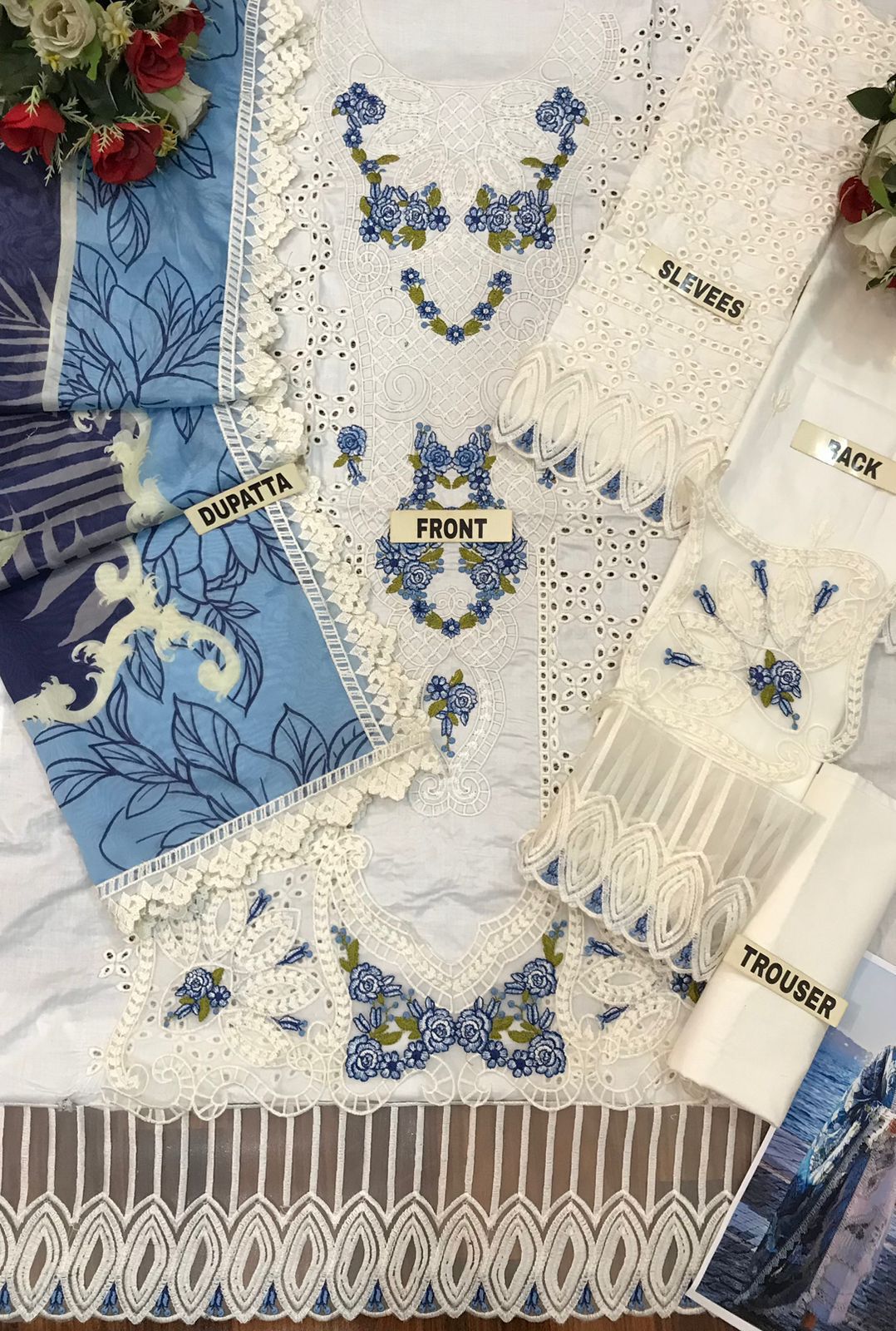 Premium Chikankari Embroidered Lawn Suit by Moosa Fabrics - Image 7
