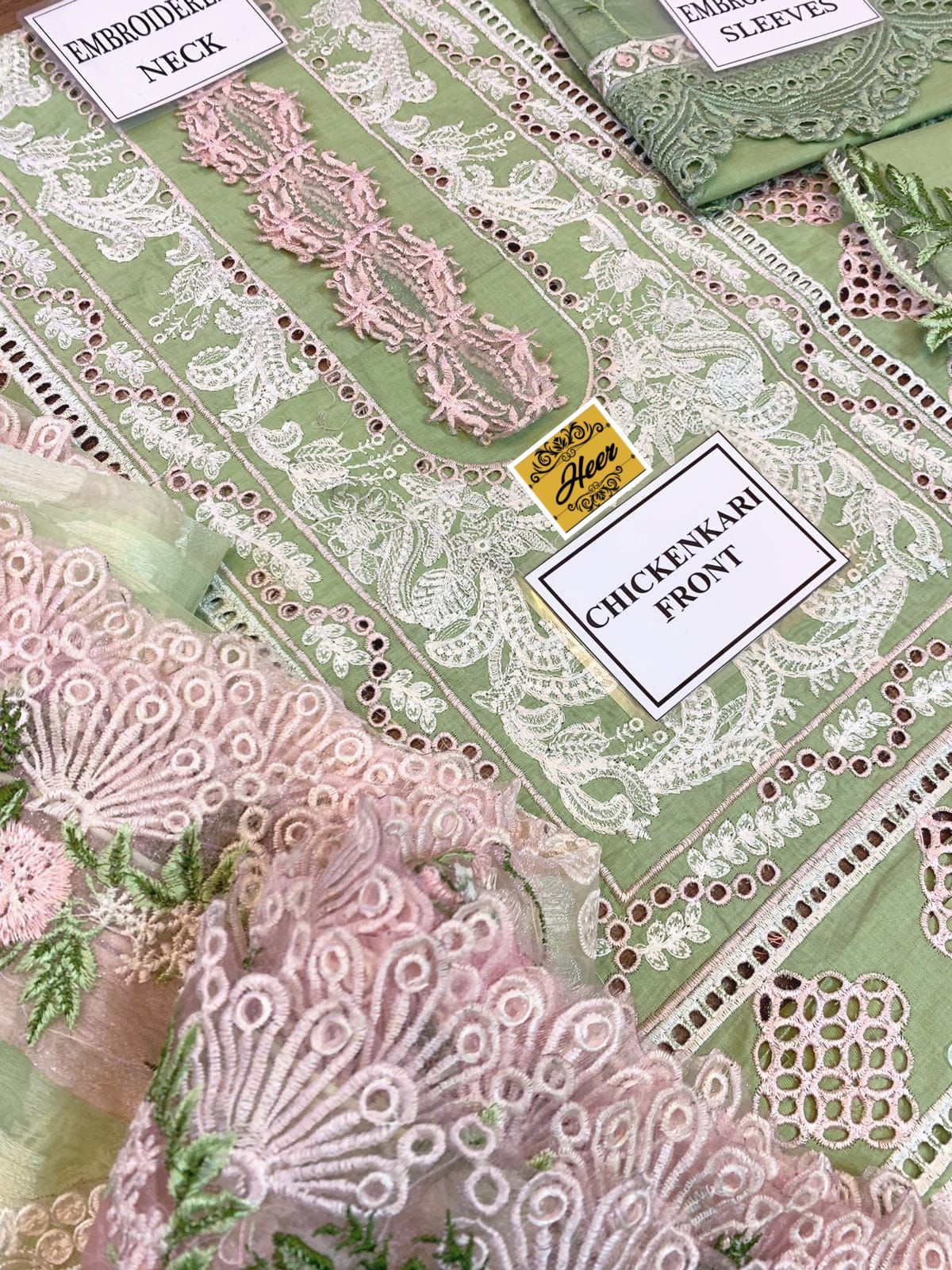 CRIMSON Mi 4900 Luxury Chikankari Embroidered 3PC Suit with Jacquard Dupatta - Image 6