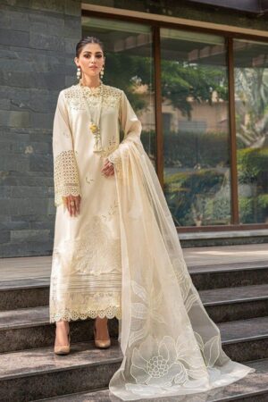 Mushq – Valentina Creme Premium Chikankari Embroidered Ready-to-Wear