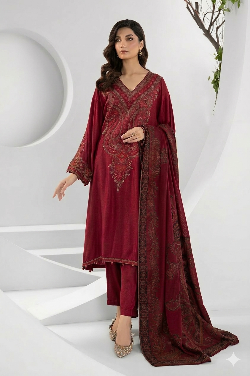 Maria B 2K26 Summer Lawn Collection 3 Piece Suit β Embroidered Lawn Dress with Diamond Dupatta - Image 2