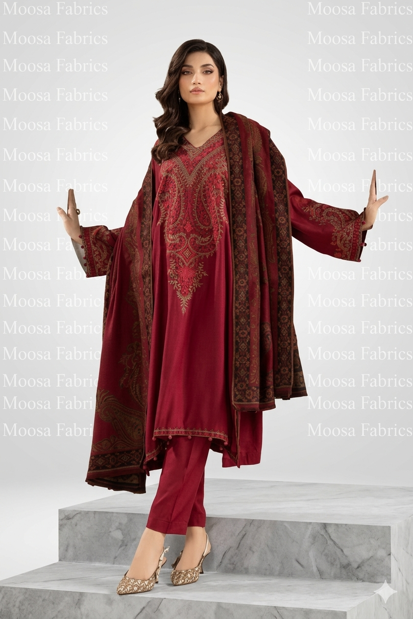 Maria B 2K26 Summer Lawn Collection 3 Piece Suit β Embroidered Lawn Dress with Diamond Dupatta