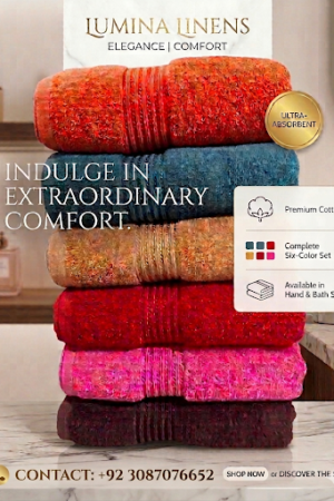 Lumina Linens Premium Cotton Towels – Ultra-Absorbent Luxury Bath & Hand Towels (12-Color Collection | Value Bundle Deals)