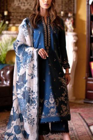 Maria B Luxury Lawn 3PC Suit – Brand Code 908 | Embroidered Lawn with Diamond Dupatta | Summer Collection 2026