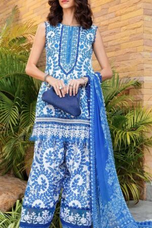 MARIA.B Lawn Printed 3PC Suit with Chiffon Dupatta – Design MPT-2504B | Al Nisa Embroidery Collection