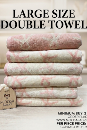 Large Size Double Towel – Soft & Absorbent Premium Bath Towel (Moosa Fabrics)