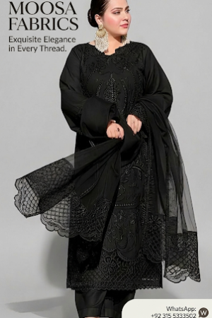 2026 Eid Luxury Lawn Chikankari 3PC Suit – Embroidered Khaadi Net Dupatta | Code 758