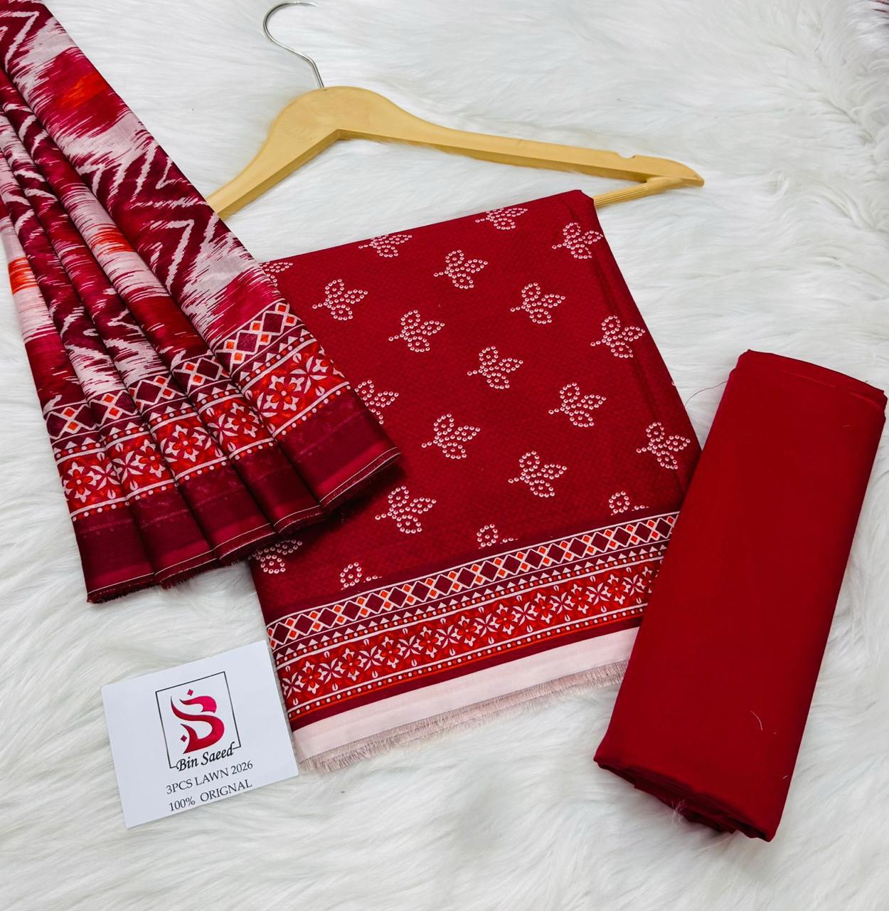 Premium Bin Saeed 3PC Lawn Suit β Digital Print Summer Collection - Image 14