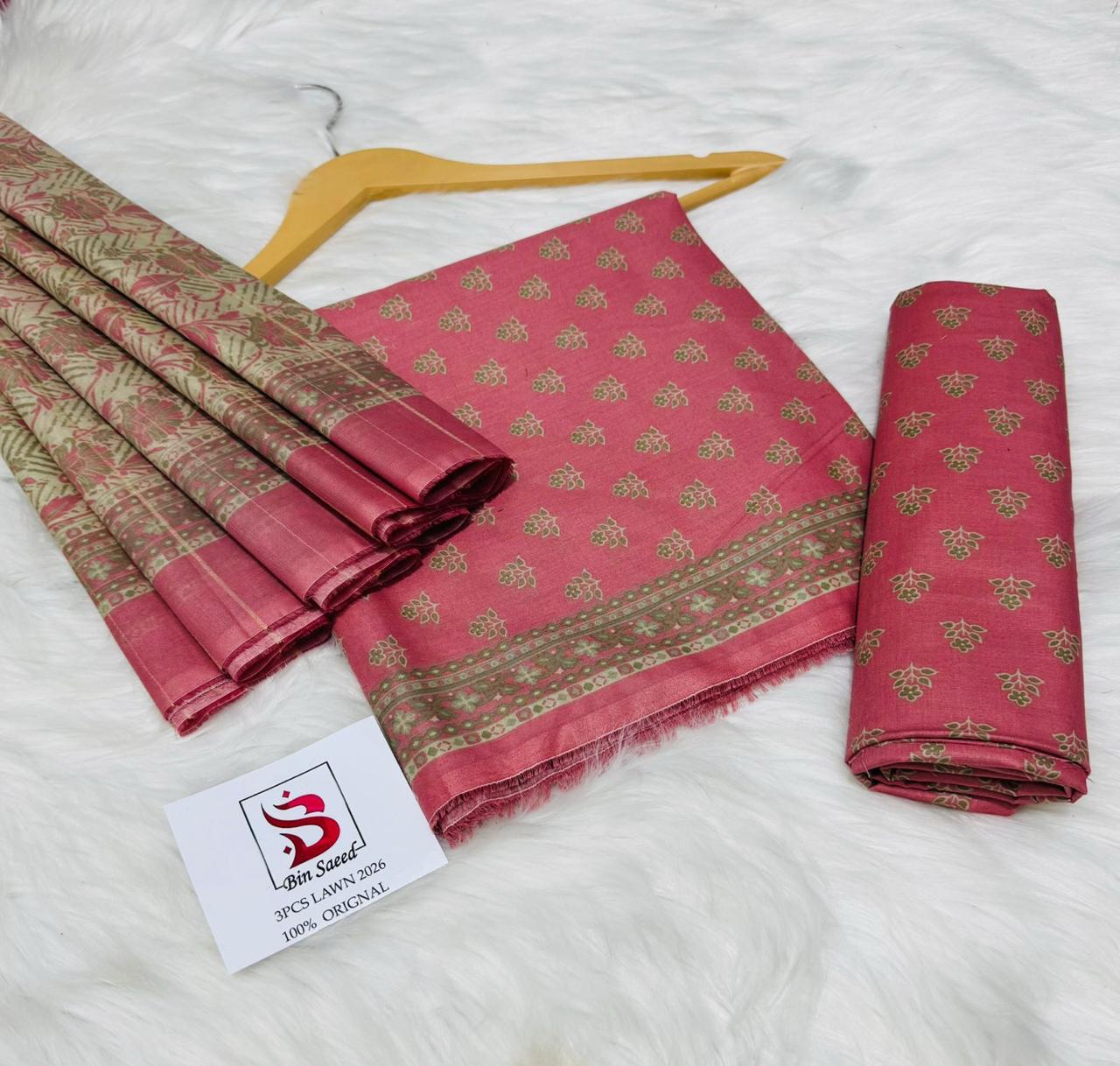 Premium Bin Saeed 3PC Lawn Suit β Digital Print Summer Collection - Image 11