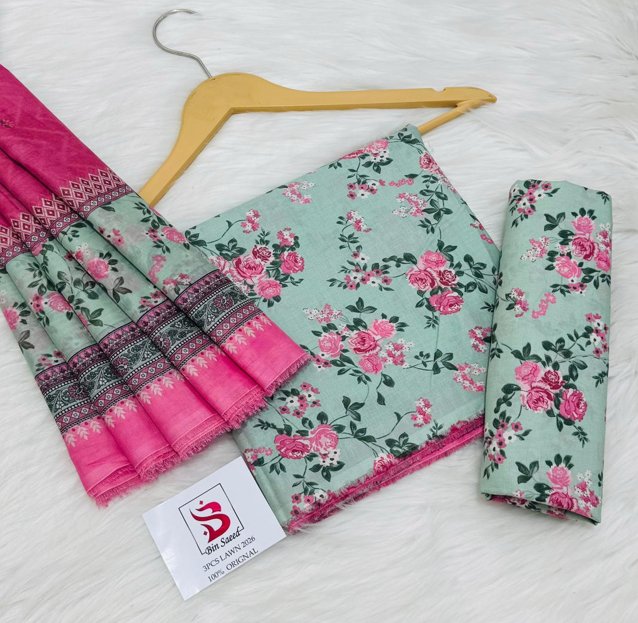 Premium Bin Saeed 3PC Lawn Suit β Digital Print Summer Collection - Image 12