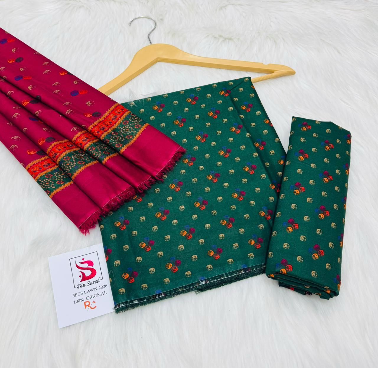 Premium Bin Saeed 3PC Lawn Suit β Digital Print Summer Collection - Image 9