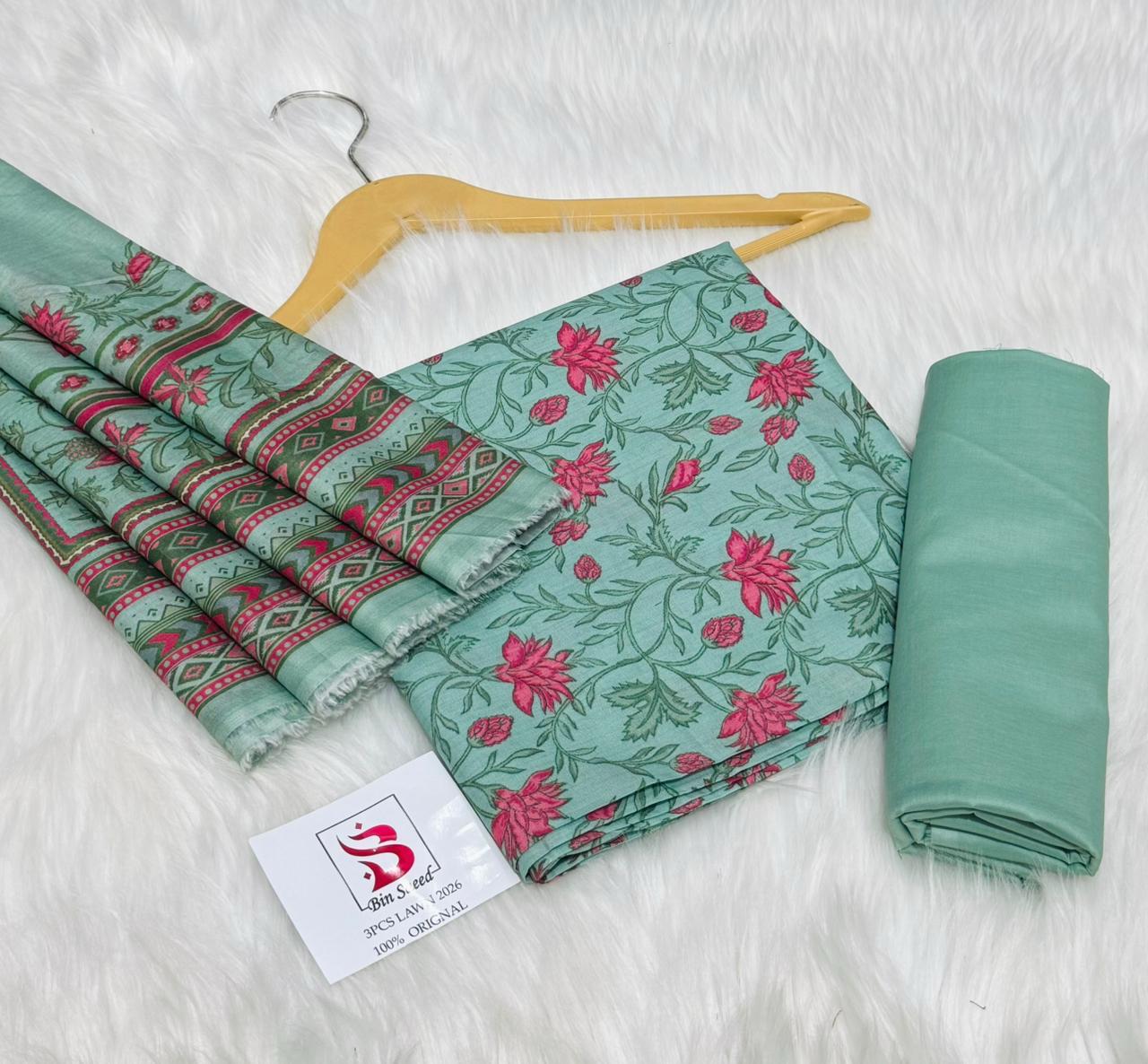 Premium Bin Saeed 3PC Lawn Suit β Digital Print Summer Collection - Image 10