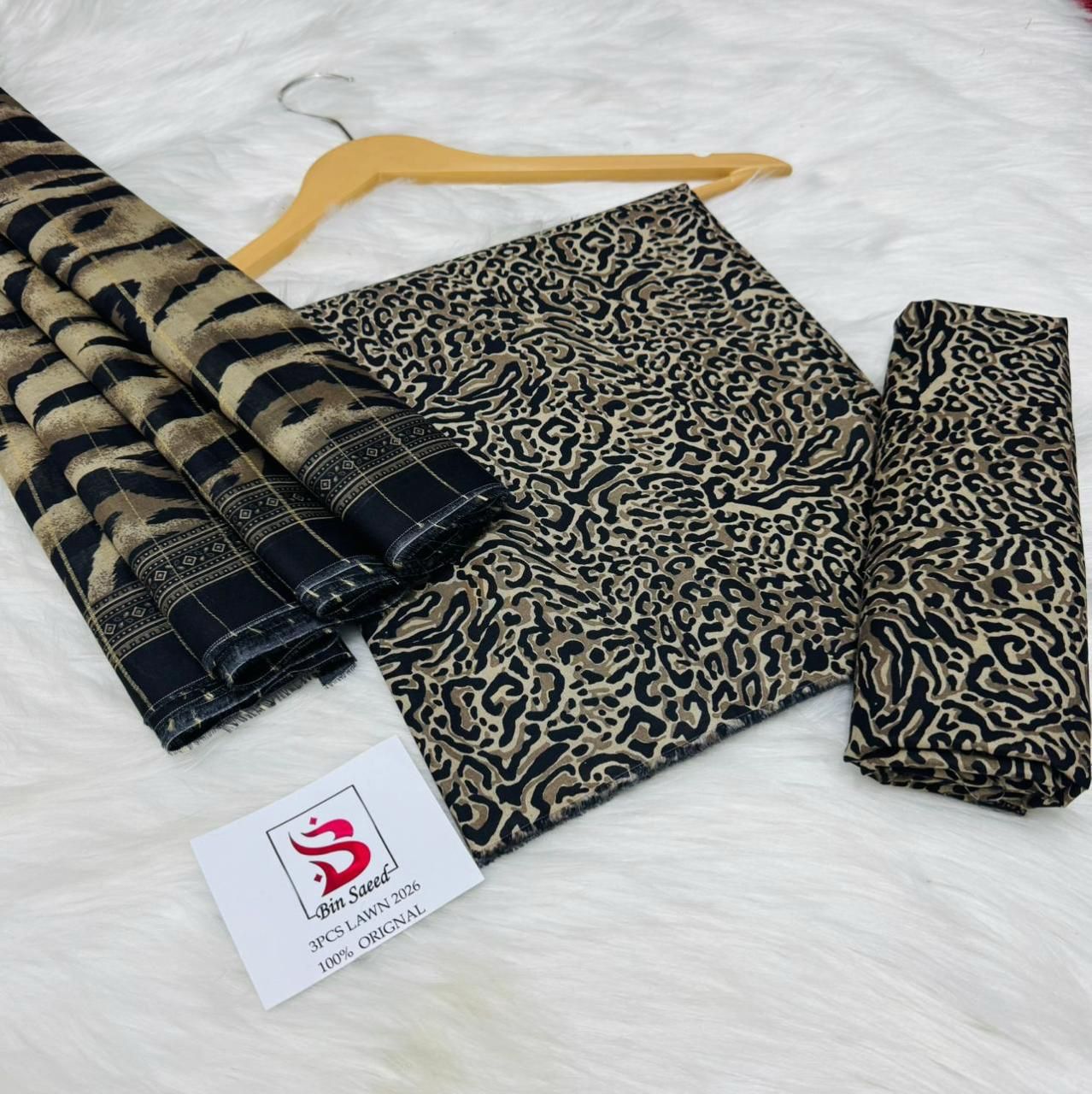 Premium Bin Saeed 3PC Lawn Suit β Digital Print Summer Collection - Image 3