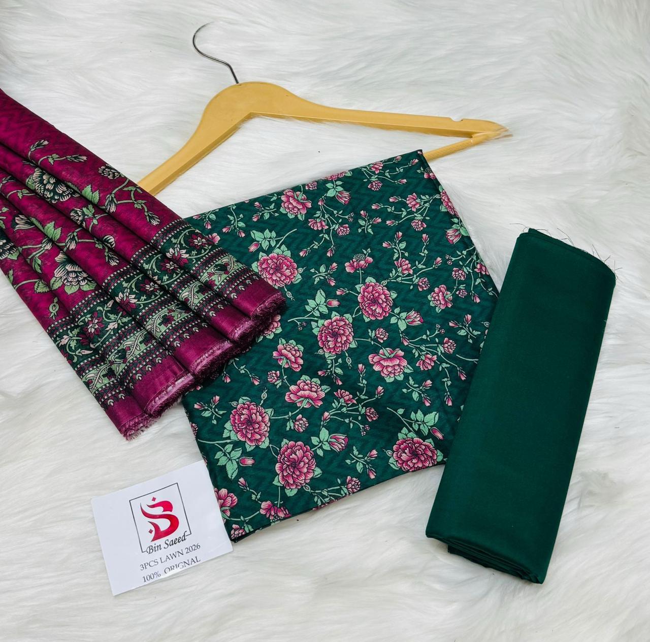 Premium Bin Saeed 3PC Lawn Suit β Digital Print Summer Collection - Image 6