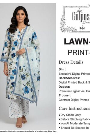 GULPOSH 3Pc Premium Printed Lawn Collection 2026 – Airjet Lawn Elegant Summer Suits