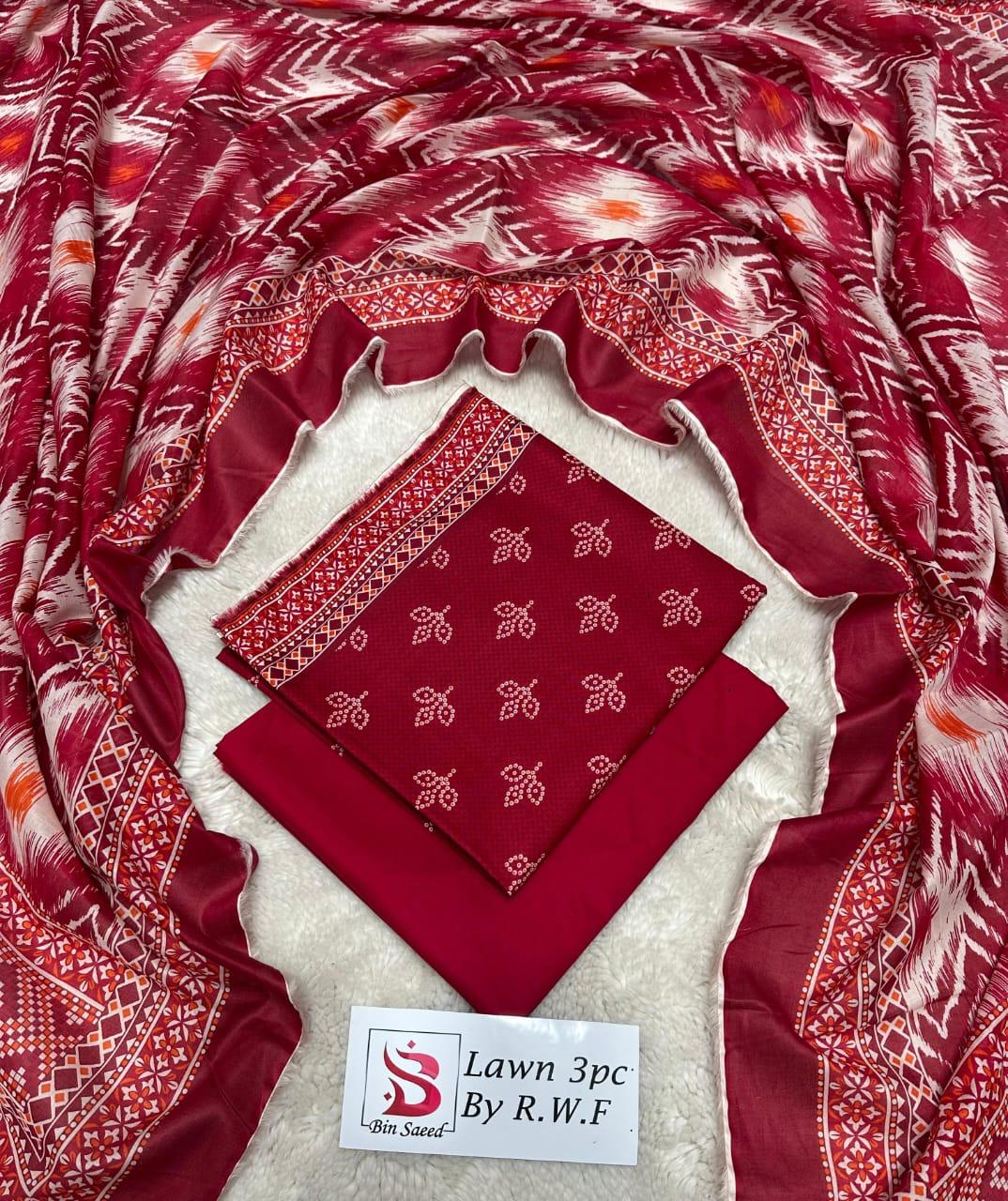 Bin Saeed Original 3 Piece Unstitched Suit | Premium Lawn Collection - Image 2