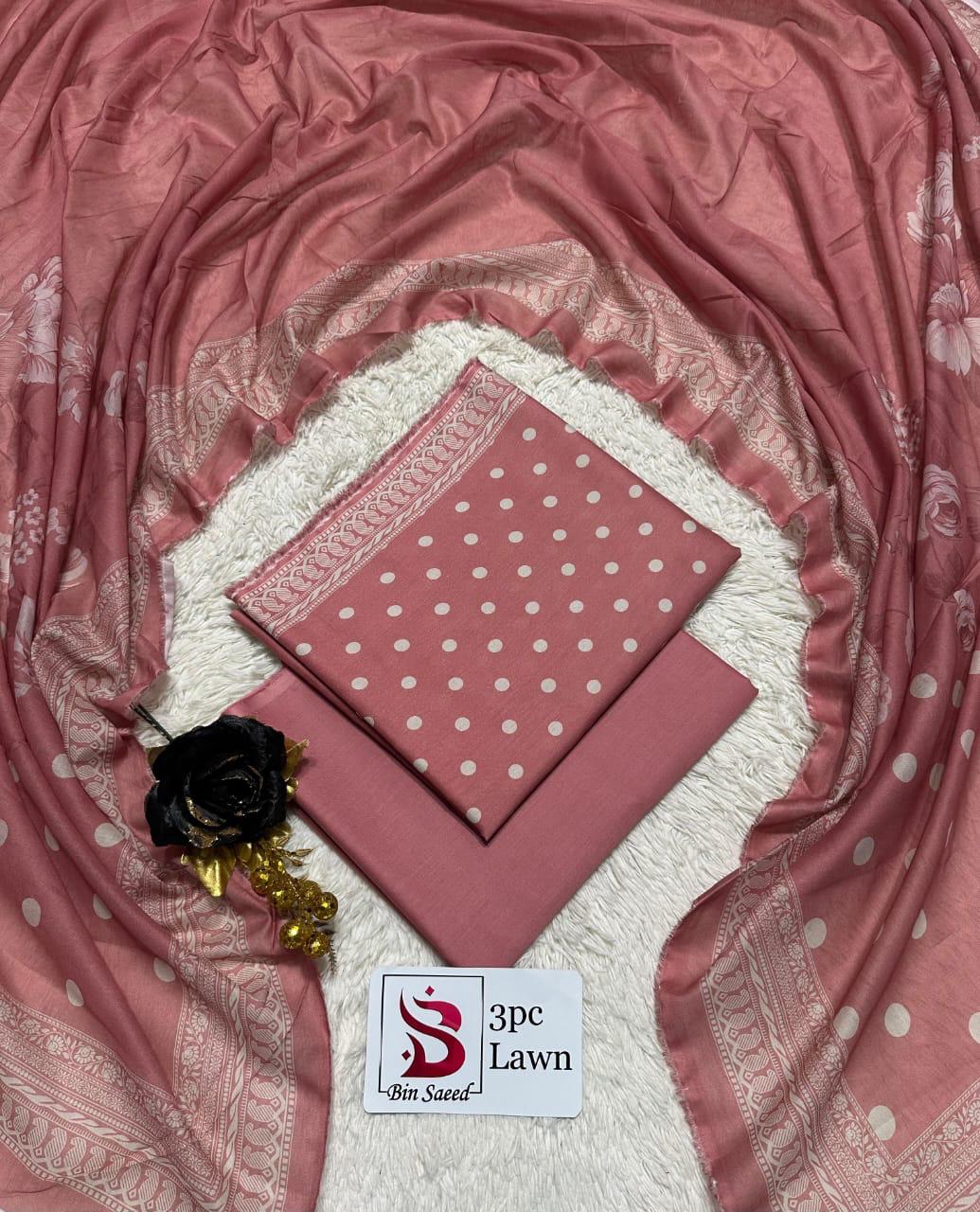 Bin Saeed Original 3 Piece Unstitched Suit | Premium Lawn Collection - Image 10