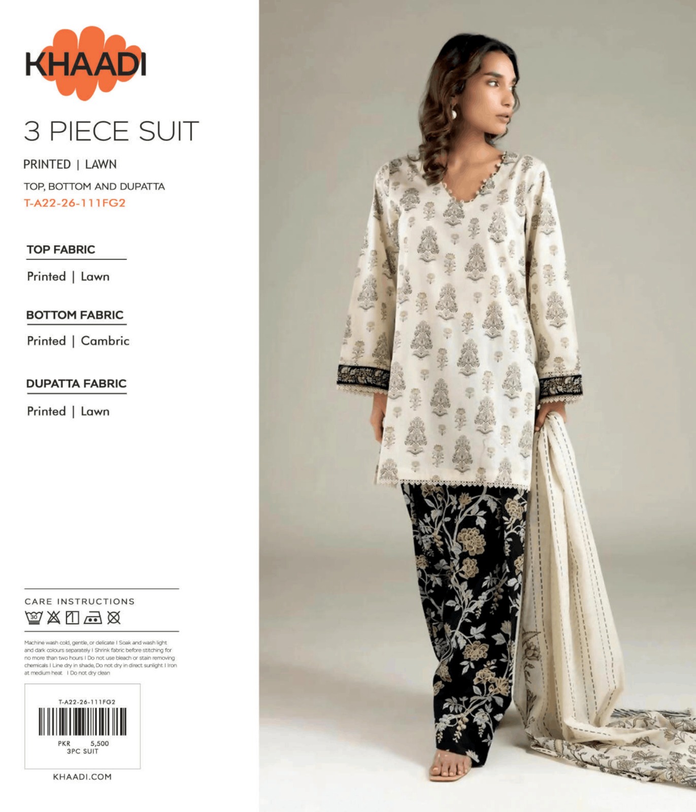 Khaadi 3 Piece Printed Lawn Suit - Image 10