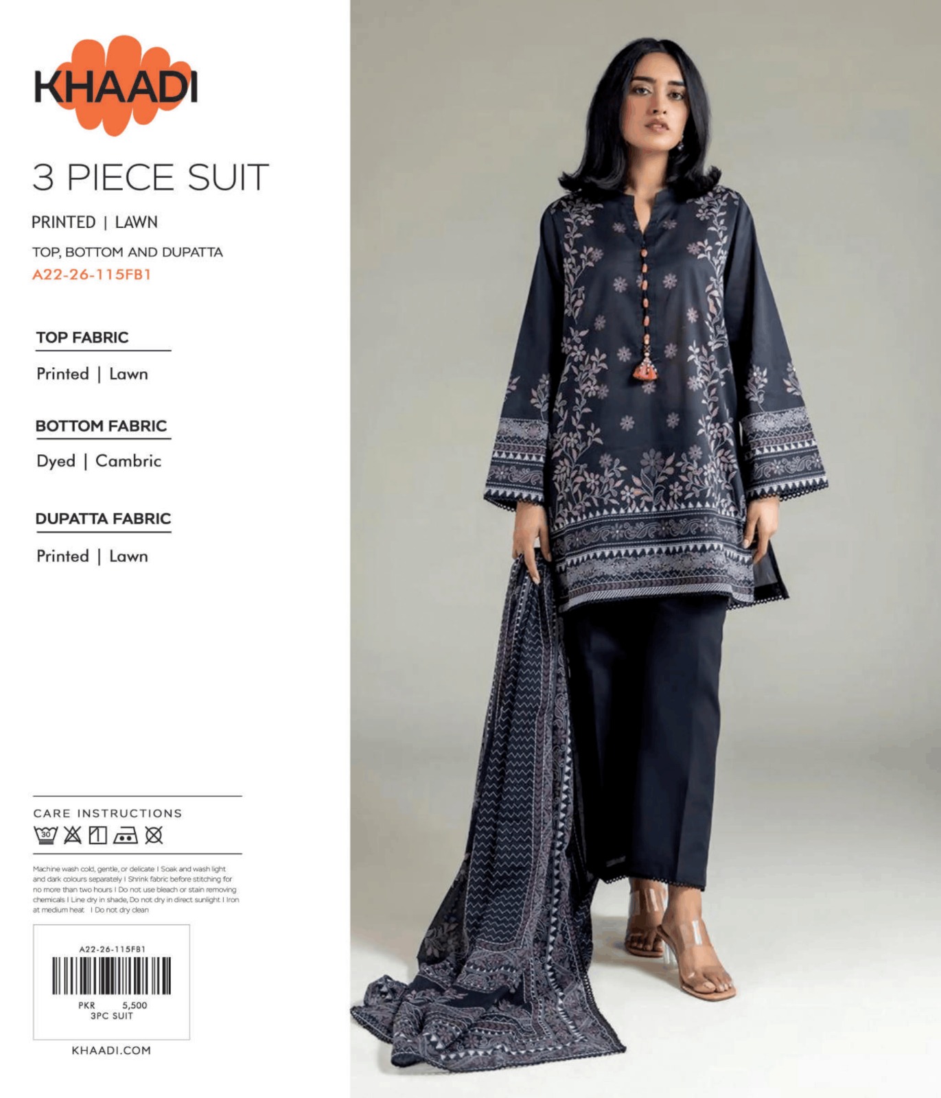 Khaadi 3 Piece Printed Lawn Suit - Image 4