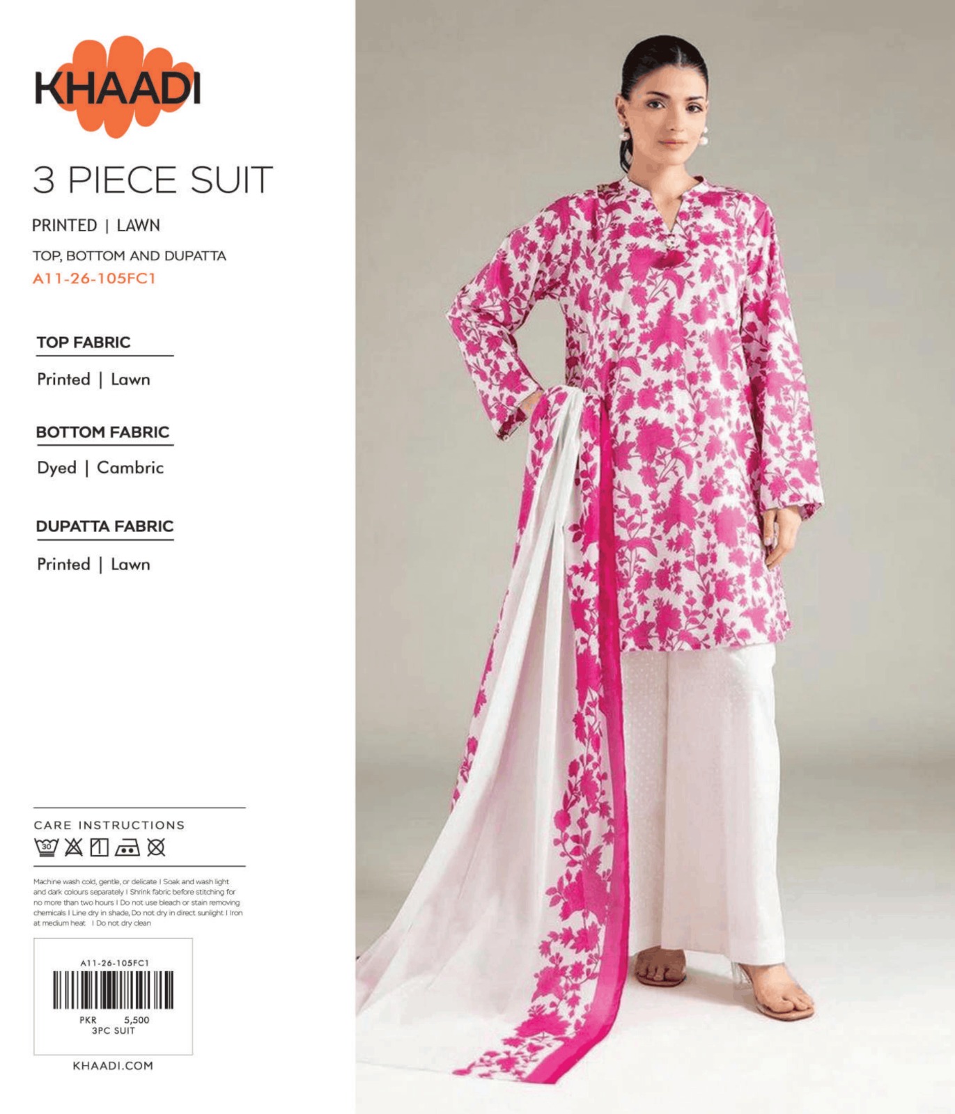 Khaadi 3 Piece Printed Lawn Suit - Image 3