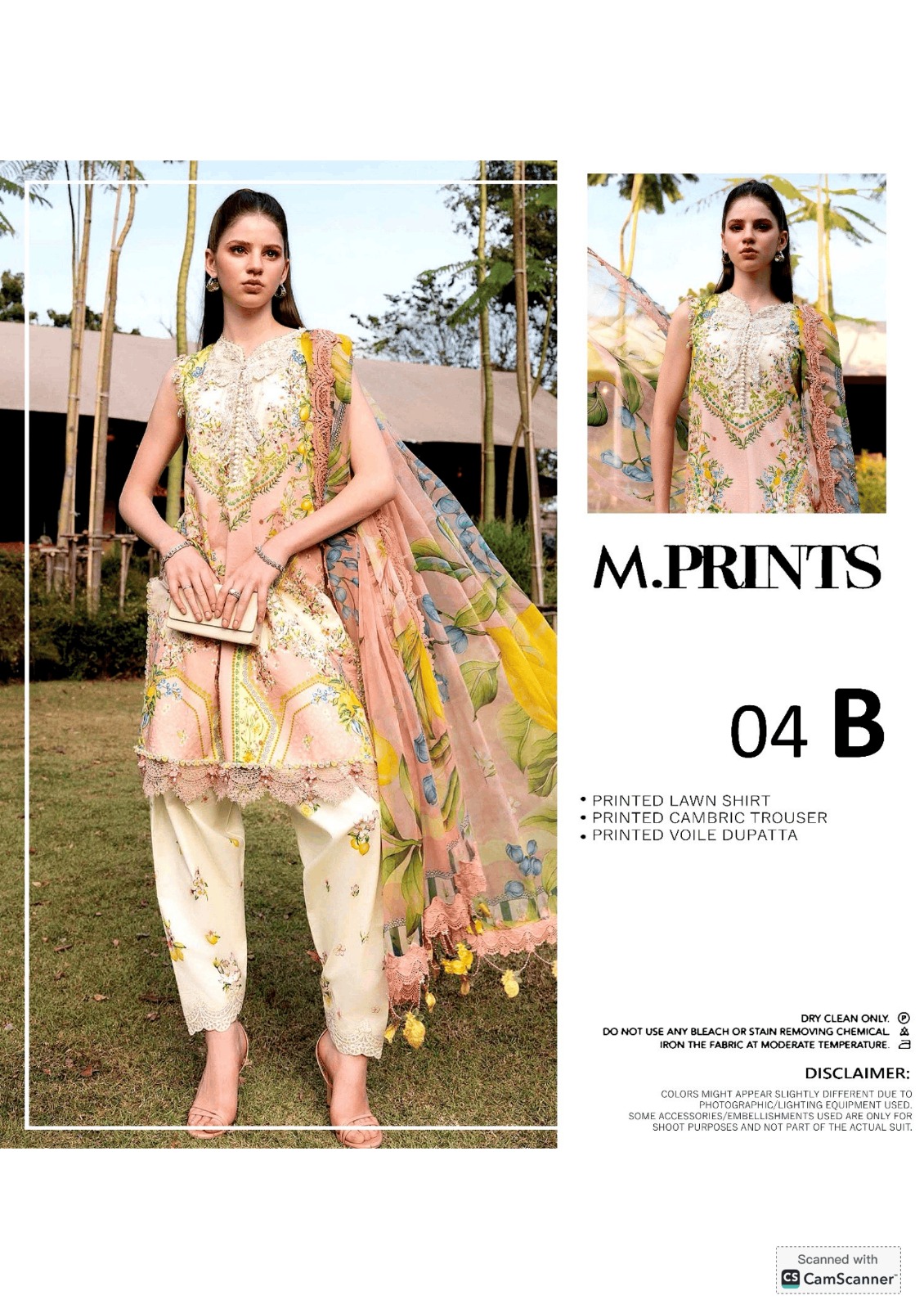 M.Prints 3 Piece Unstitched Printed Lawn - Image 10