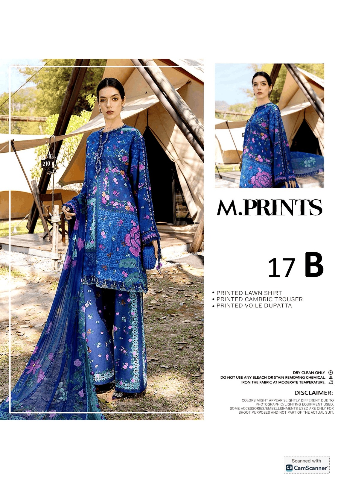 M.Prints 3 Piece Unstitched Printed Lawn - Image 7