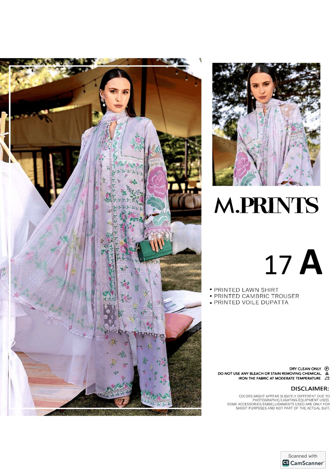 M.Prints 3 Piece Unstitched Printed Lawn - Image 6