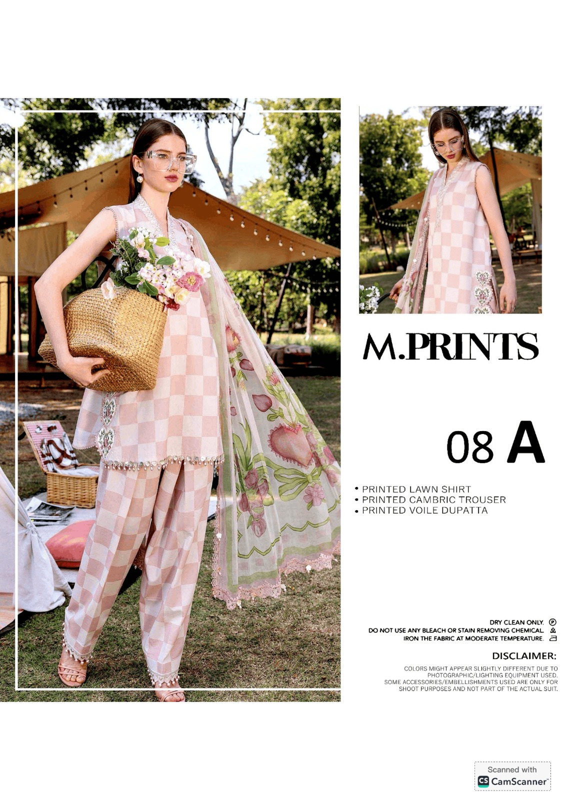 M.Prints 3 Piece Unstitched Printed Lawn - Image 4