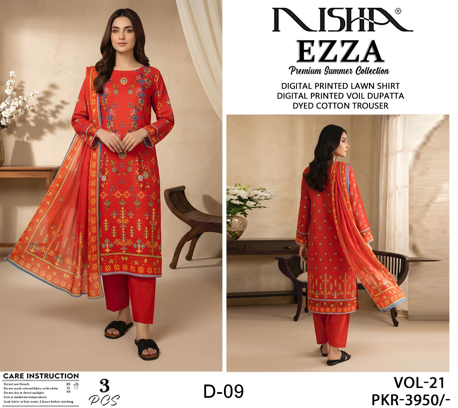 Nisha EZZA Premium Summer 3Pc - Image 4
