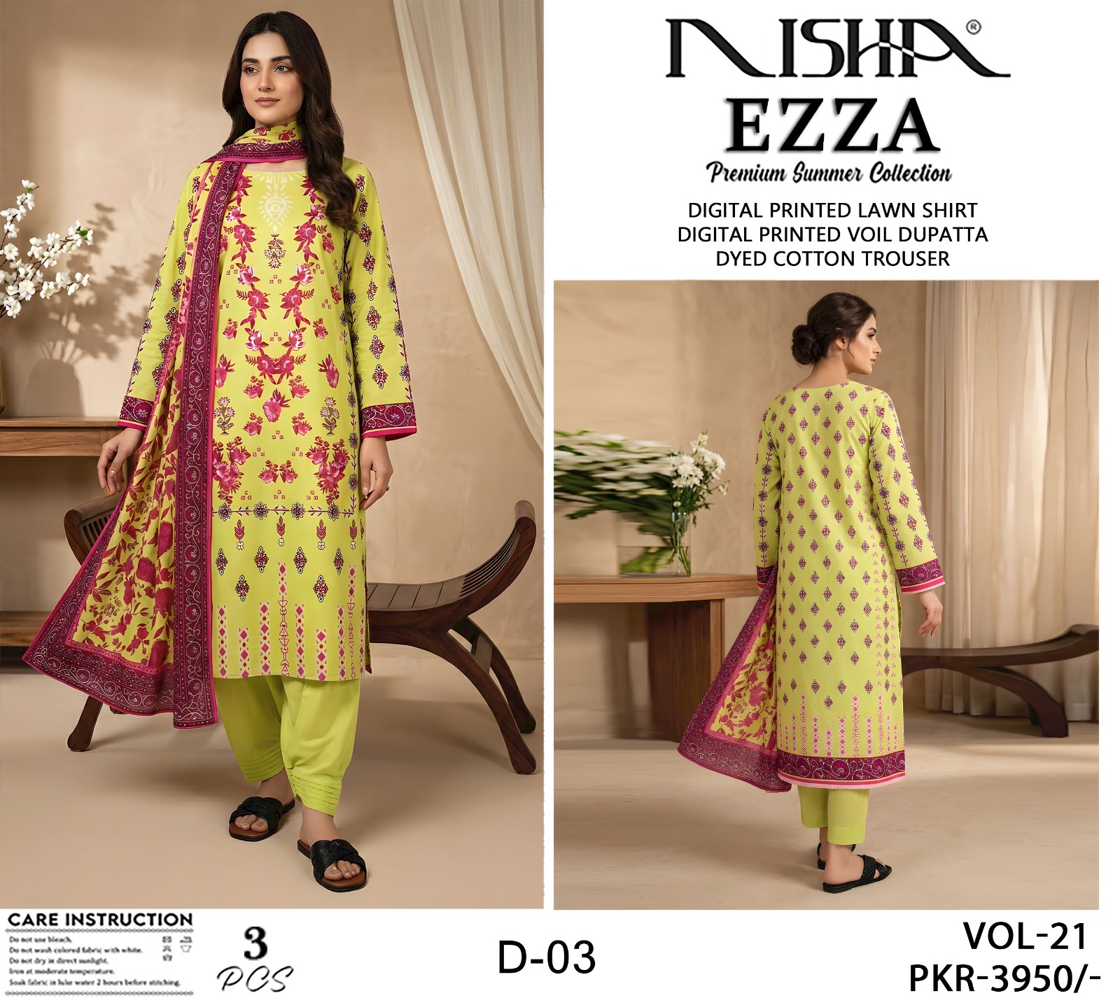 Nisha EZZA Premium Summer 3Pc - Image 11