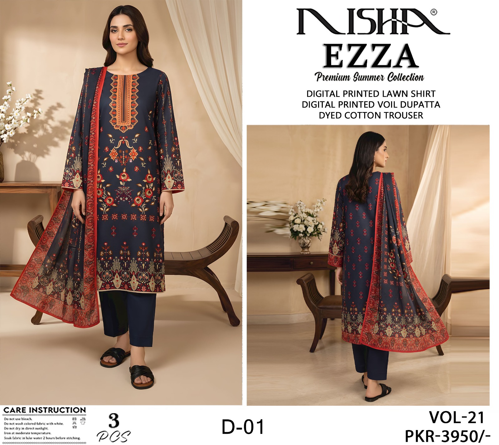 Nisha EZZA Premium Summer 3Pc - Image 10