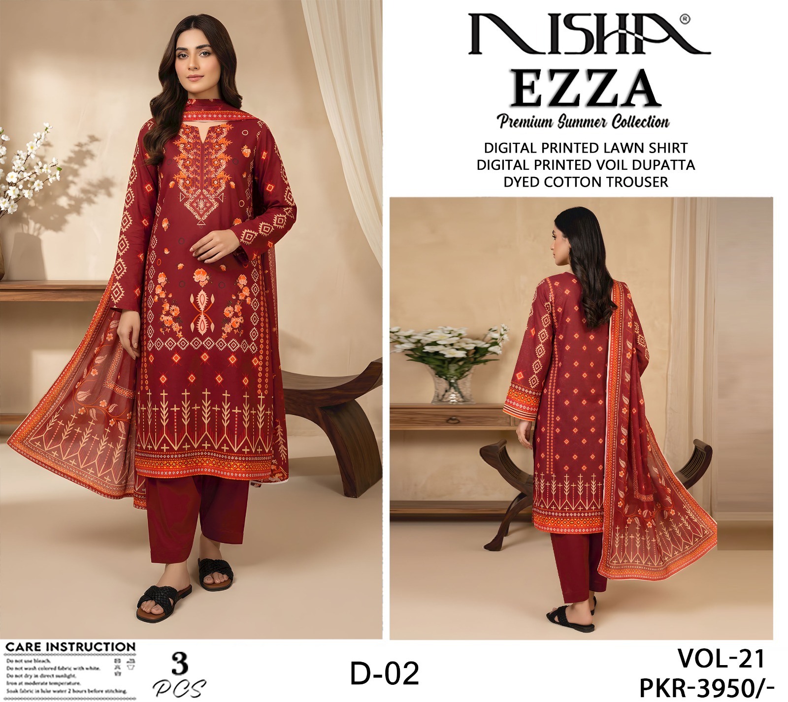 Nisha EZZA Premium Summer 3Pc - Image 12