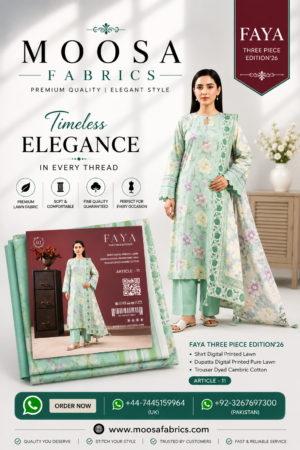 FAYA Three Piece Edition '26 – Article 11 | Premium Digital Printed Lawn 3