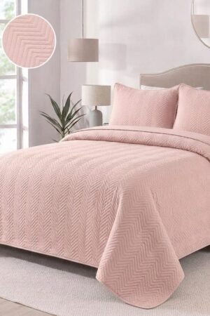 Premium Blue Quilted Bedspread Set